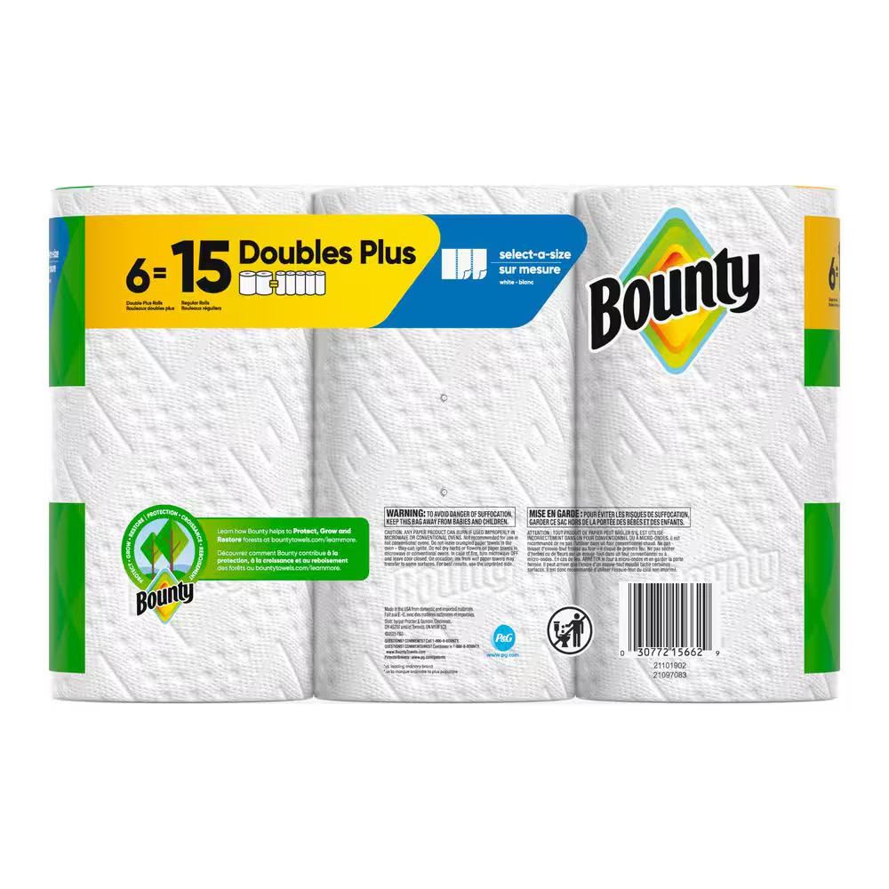 White, Select-A-Size Paper Towel Roll (6 Double plus Rolls)