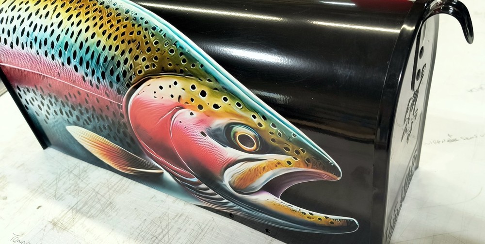 Rainbow Trout sticker wrap cover graphics for mailbox