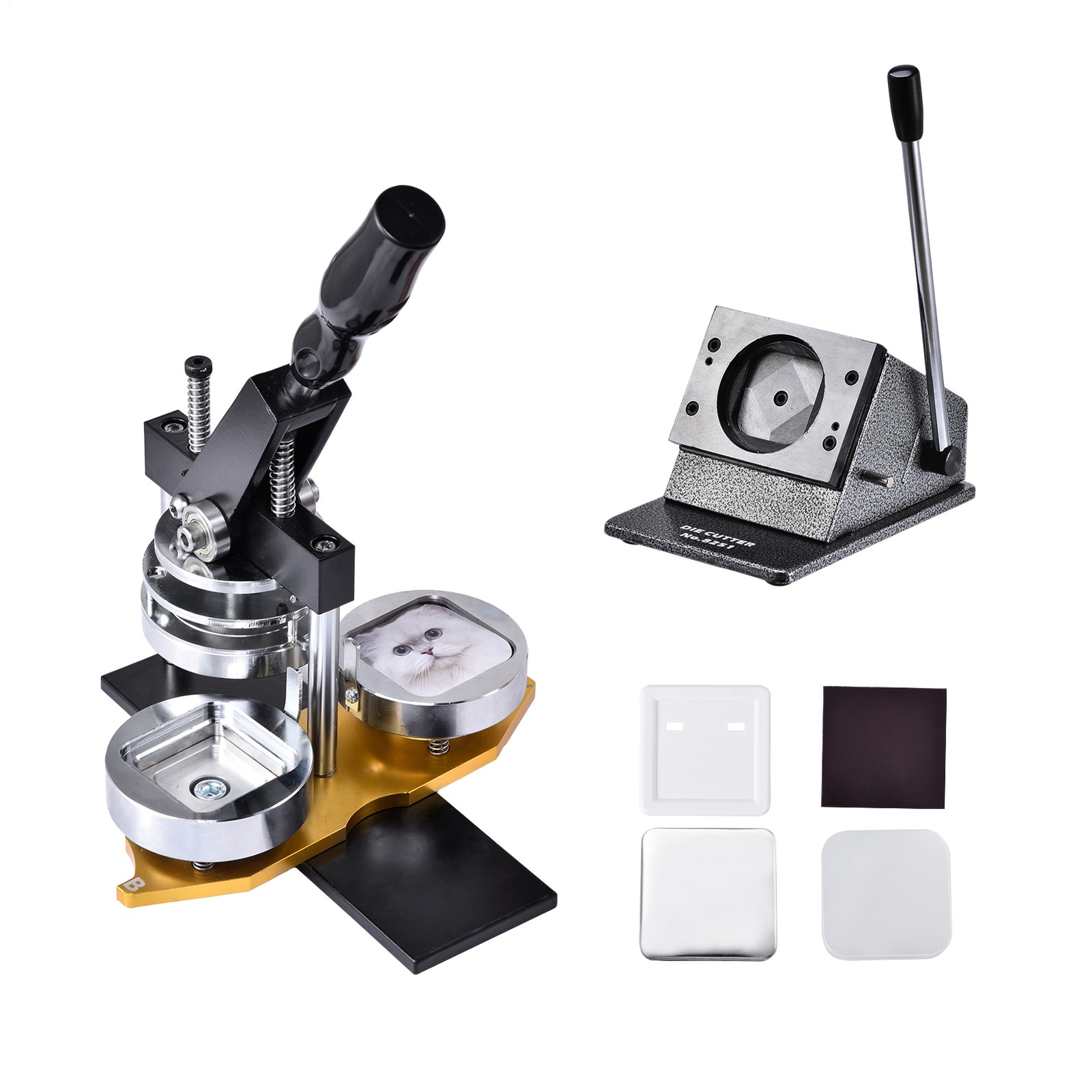 2"x 2" Square Magnet Machine & Badge Maker Kit 100pcs Materials