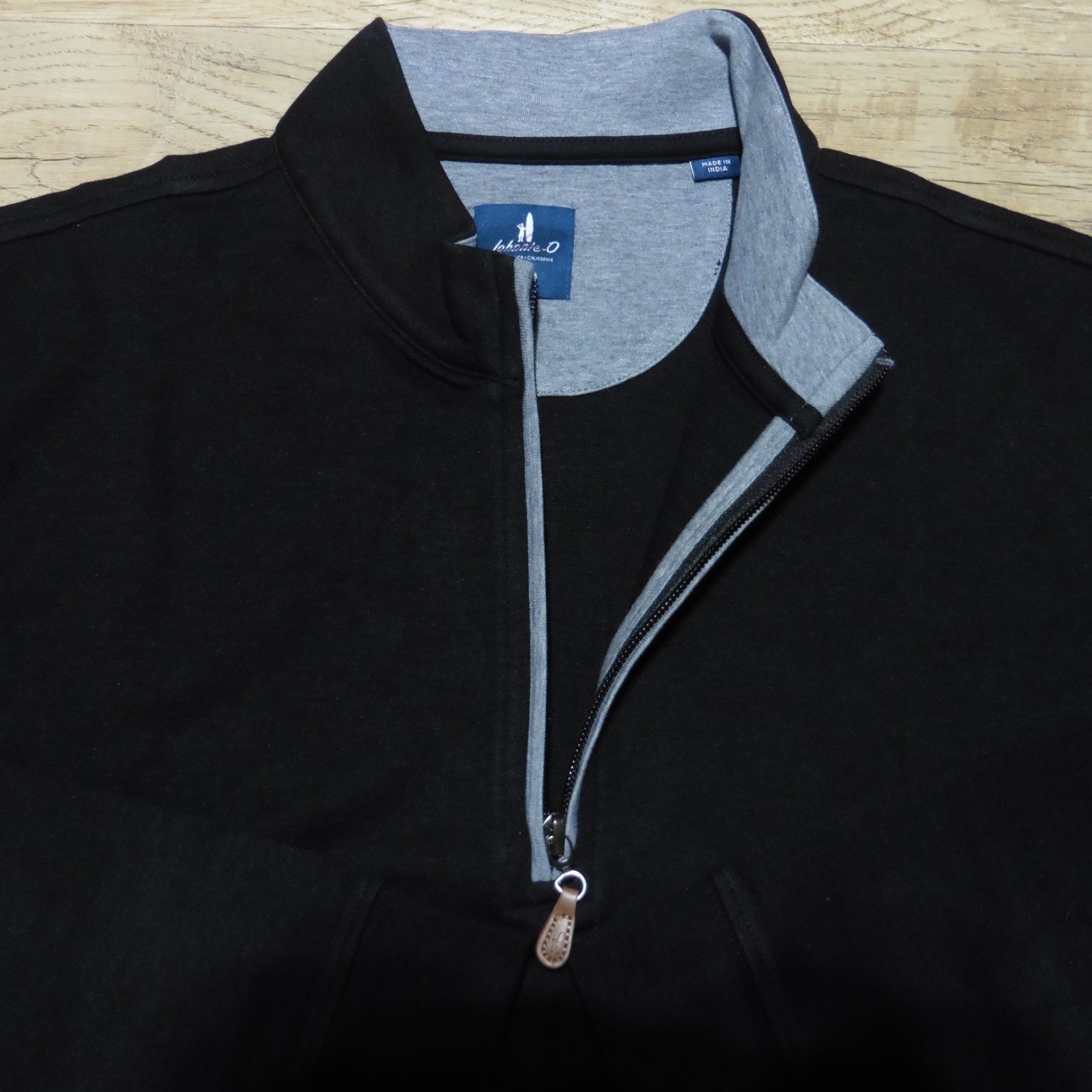 JOHNNIE-O Mens XL X-LARGE SULLY PULLOVER BLACK 1/4 ZIP SWEATSHIRT SWEATER