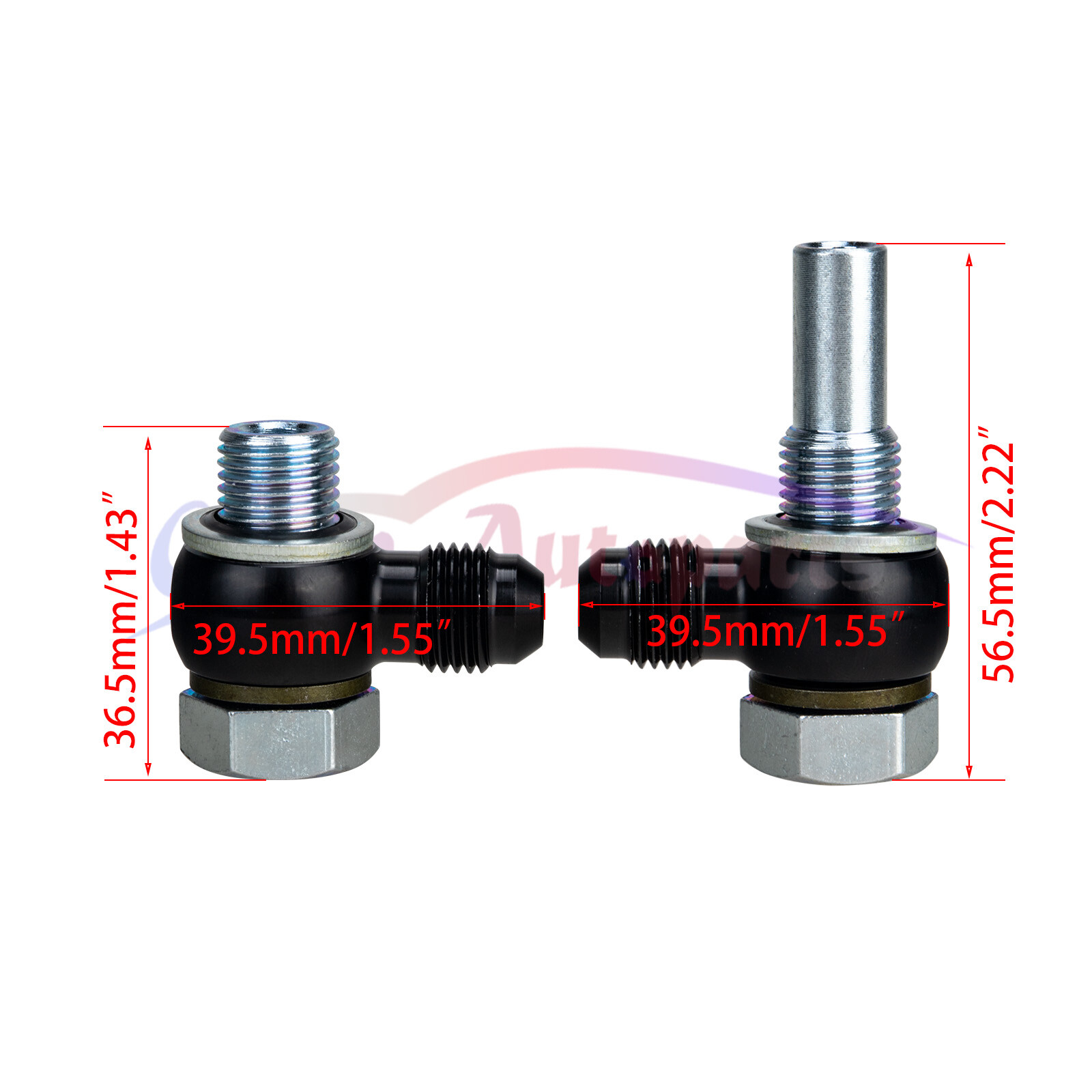 6AN x 1/4NPSM 4L80E GM transmission oil cooler 90° Banjo fittings + Bonded Seals