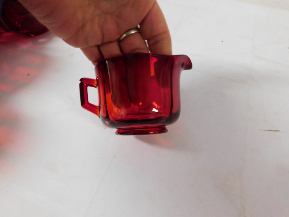 Imperial Glass MOLLY Pattern Ruby Red Glassware Lunch / Dessert Set