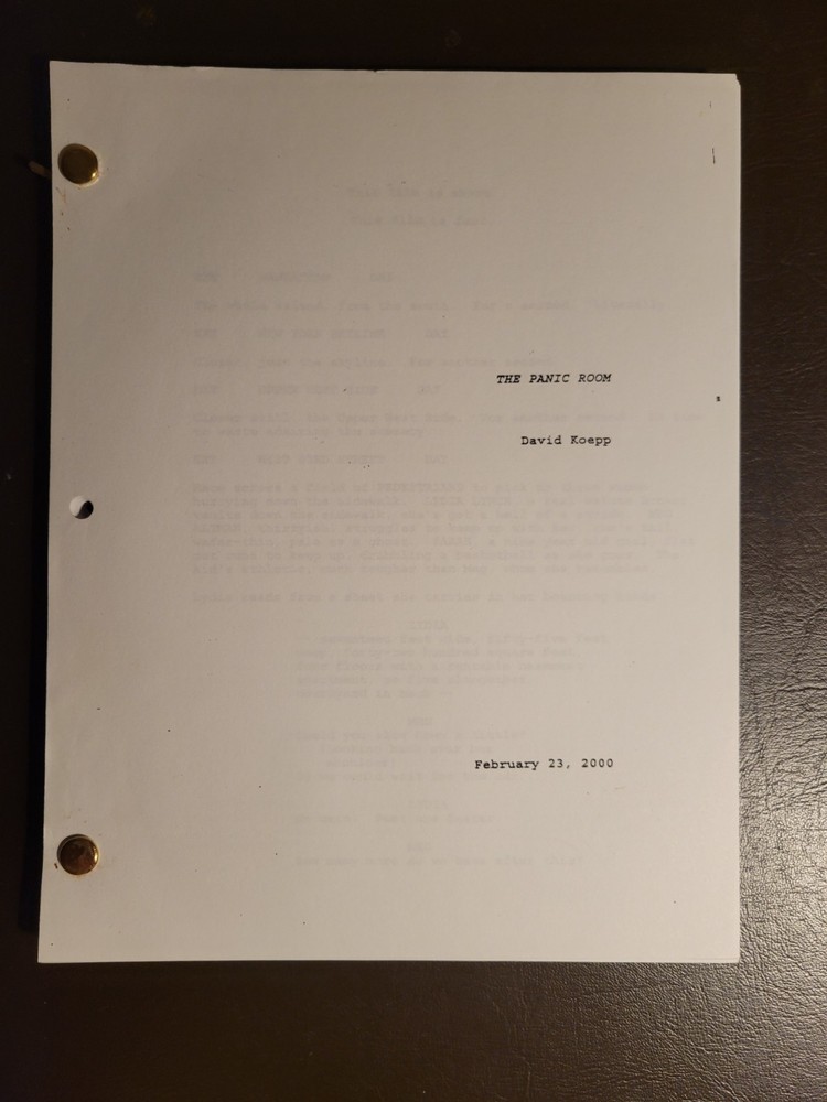 Panic Room (2002) Movie Script - Feb 23 2000 Draft - David Koepp Screenplay