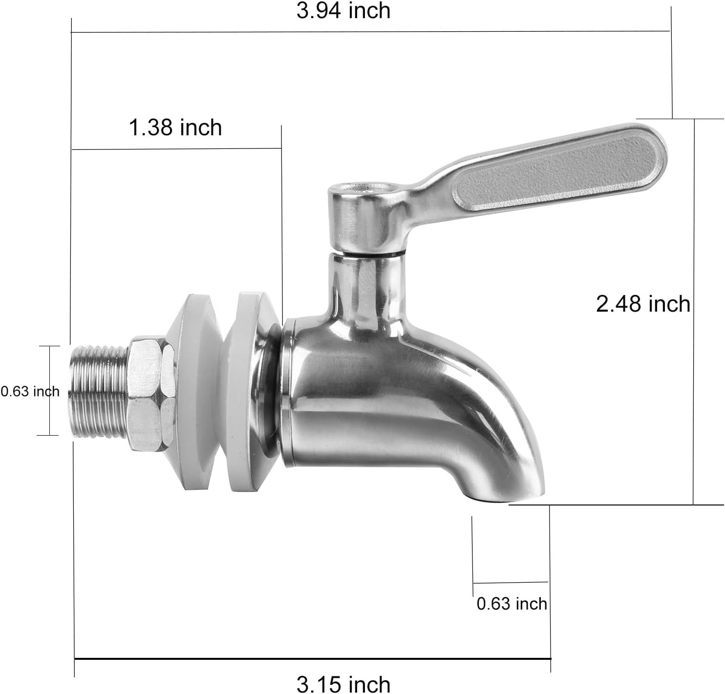 Stainless Steel Beverage Dispenser Replacement Spigot - 2 Pack