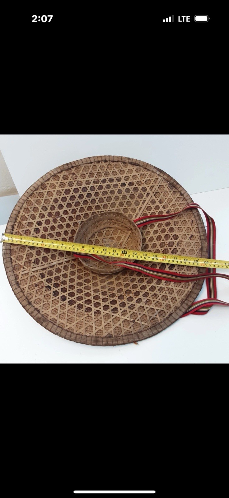 Authentic Japanese Conical Asian Samurai Coolie Antique Ninja Warrior Sun Hat