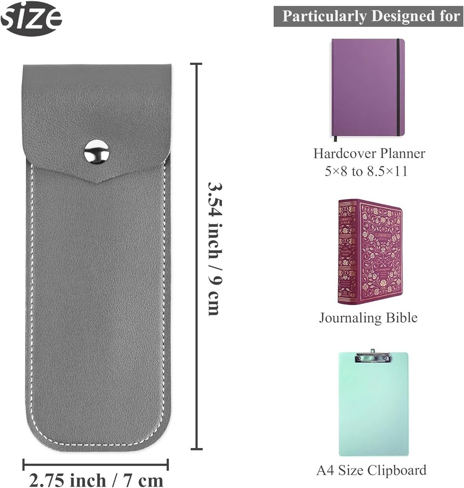 Multi-Functional Grey Pen Holder for Notebooks - Elegant and Practical Design