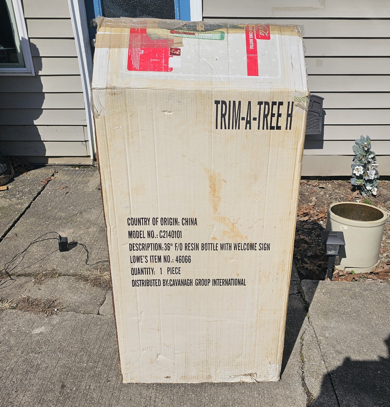 Fiber Optic Coca Cola Coke Bottle Happy Holidays Christmas Outdoor Vintage Light