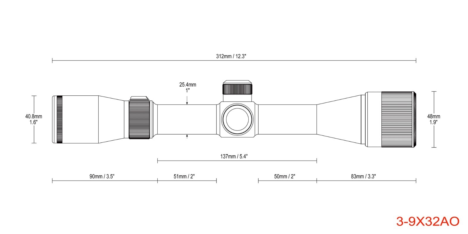 Hammers Magnum Spring AIR Gun RIFLE SCOPE 3-9X32AO w/ Stop Pin One Piece Mount