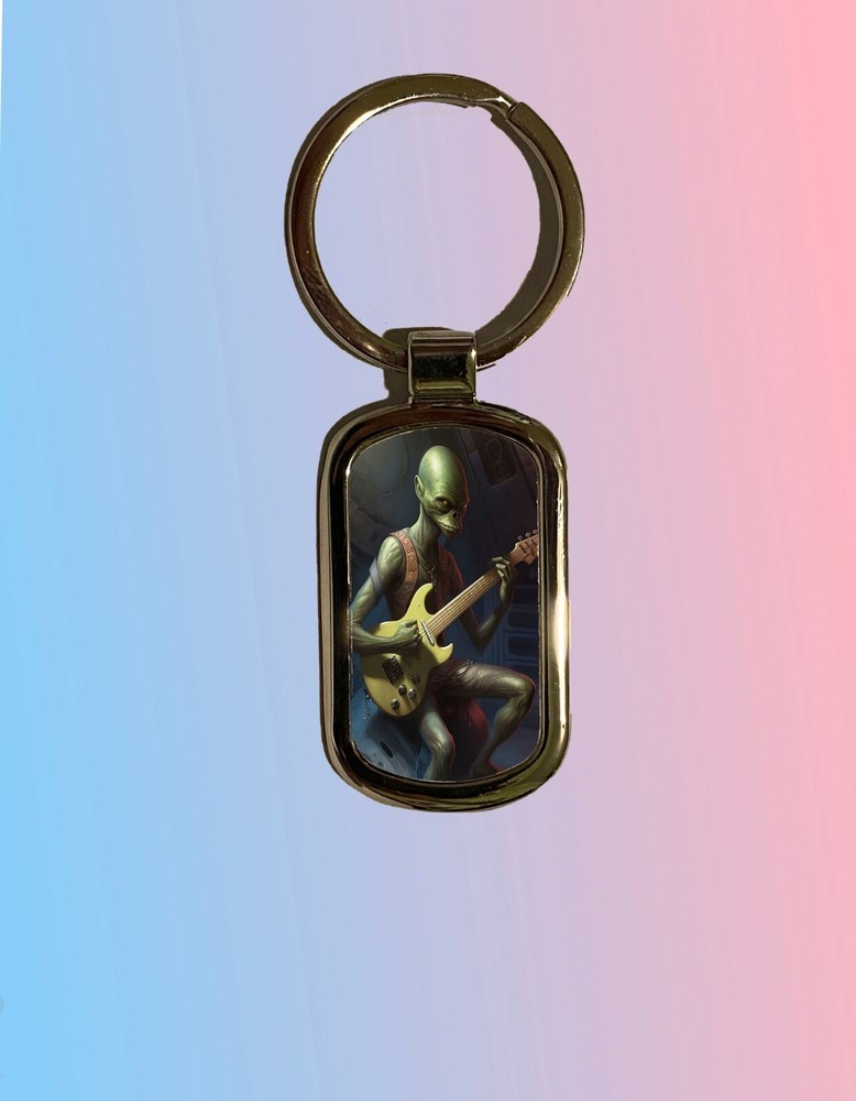 Guitar Playing Alien     Key Chain
