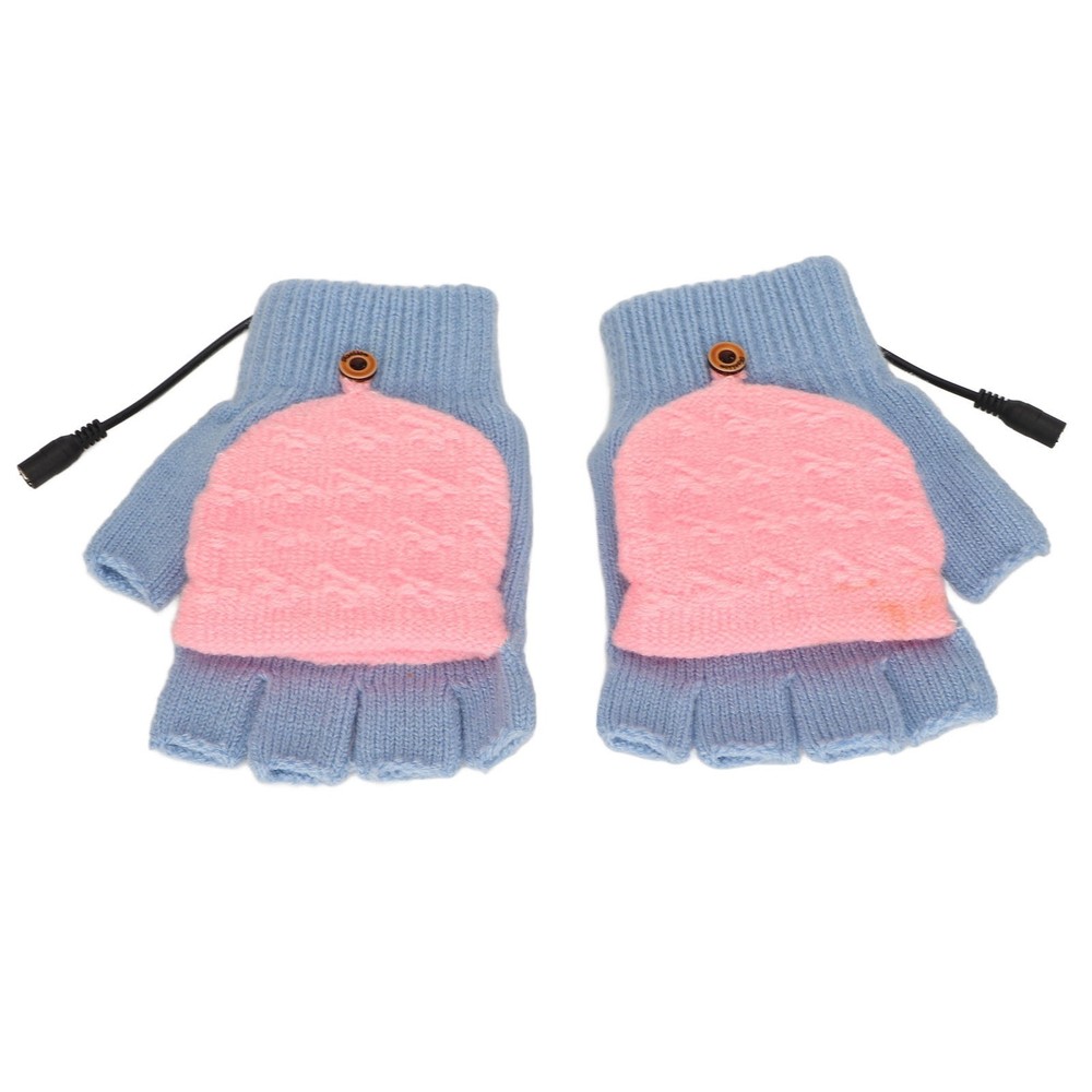 USB Heating Full Finger Half Fingerless Double Sided Heating Soft Hand