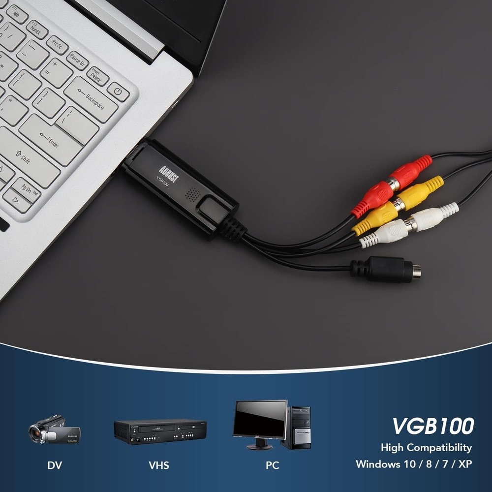 Digitize VHS Tapes Effortlessly – USB 2.0 Video Capture Device for Windows