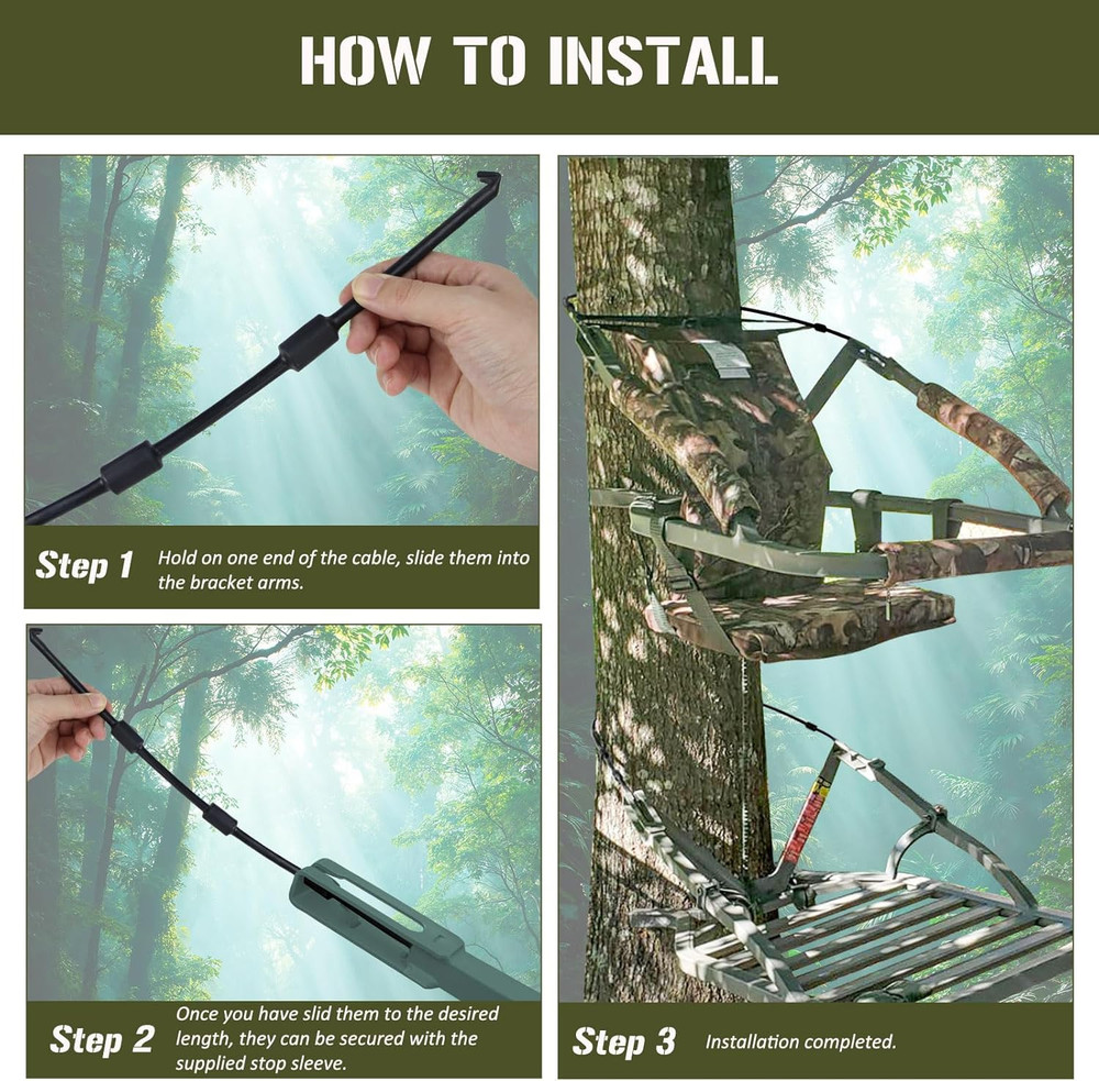 Replacement Tree Stand Cables 2PCS Replacement Cables for Climbing