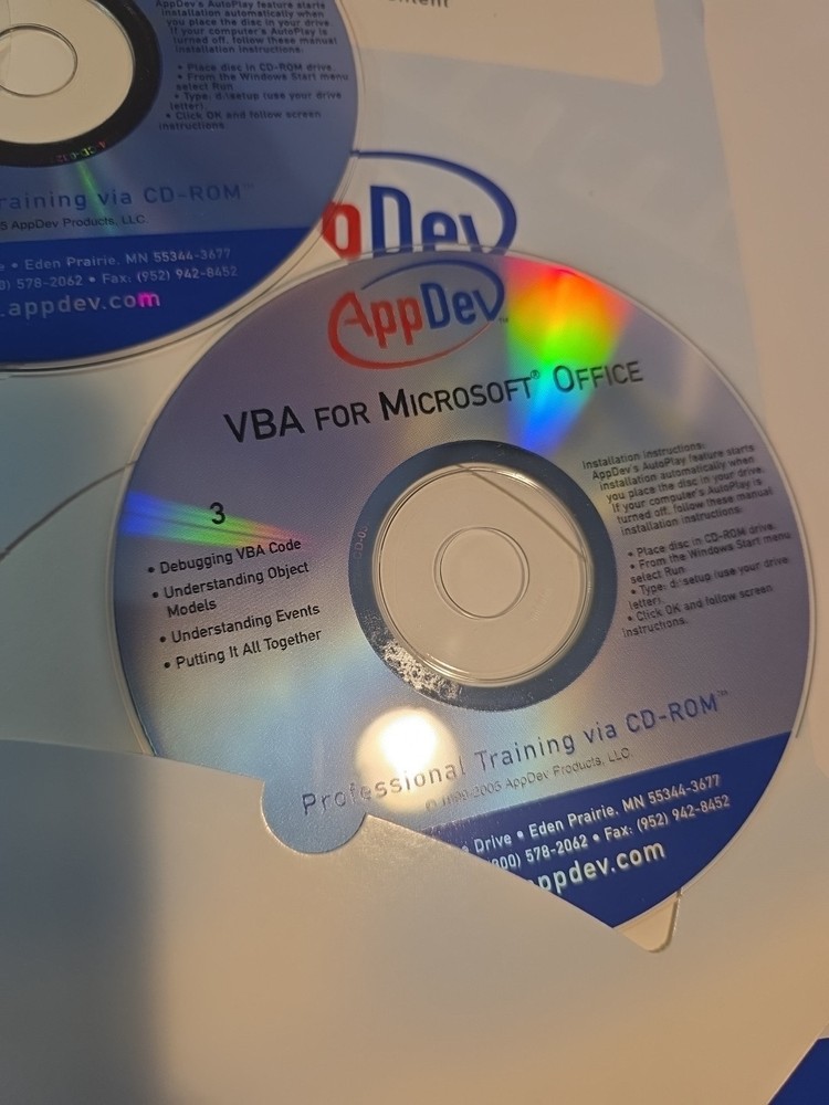 VBA CD Course. App Dev. 5 Cds. 2 Levels. Foundations And Solutions