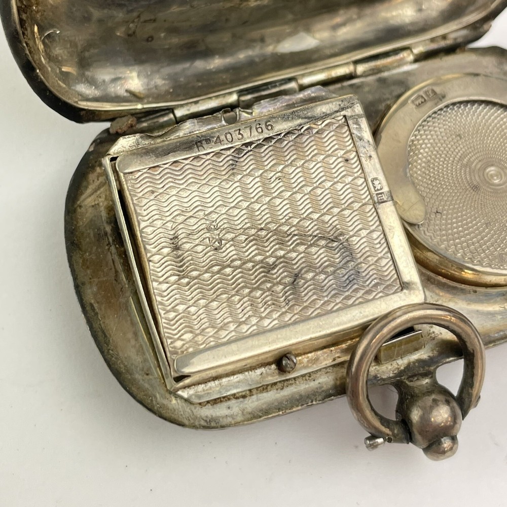 Antique Solid Silver Combination Sovereign Case Stamp Holder Samuel M Levi 1911