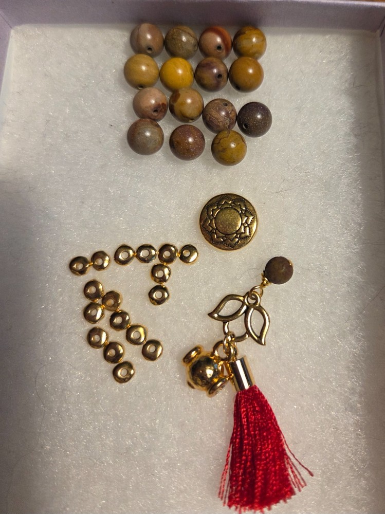 LEFTOVER BEADING COMPONENTS TO MAKE A GEMSTONE BRACELET