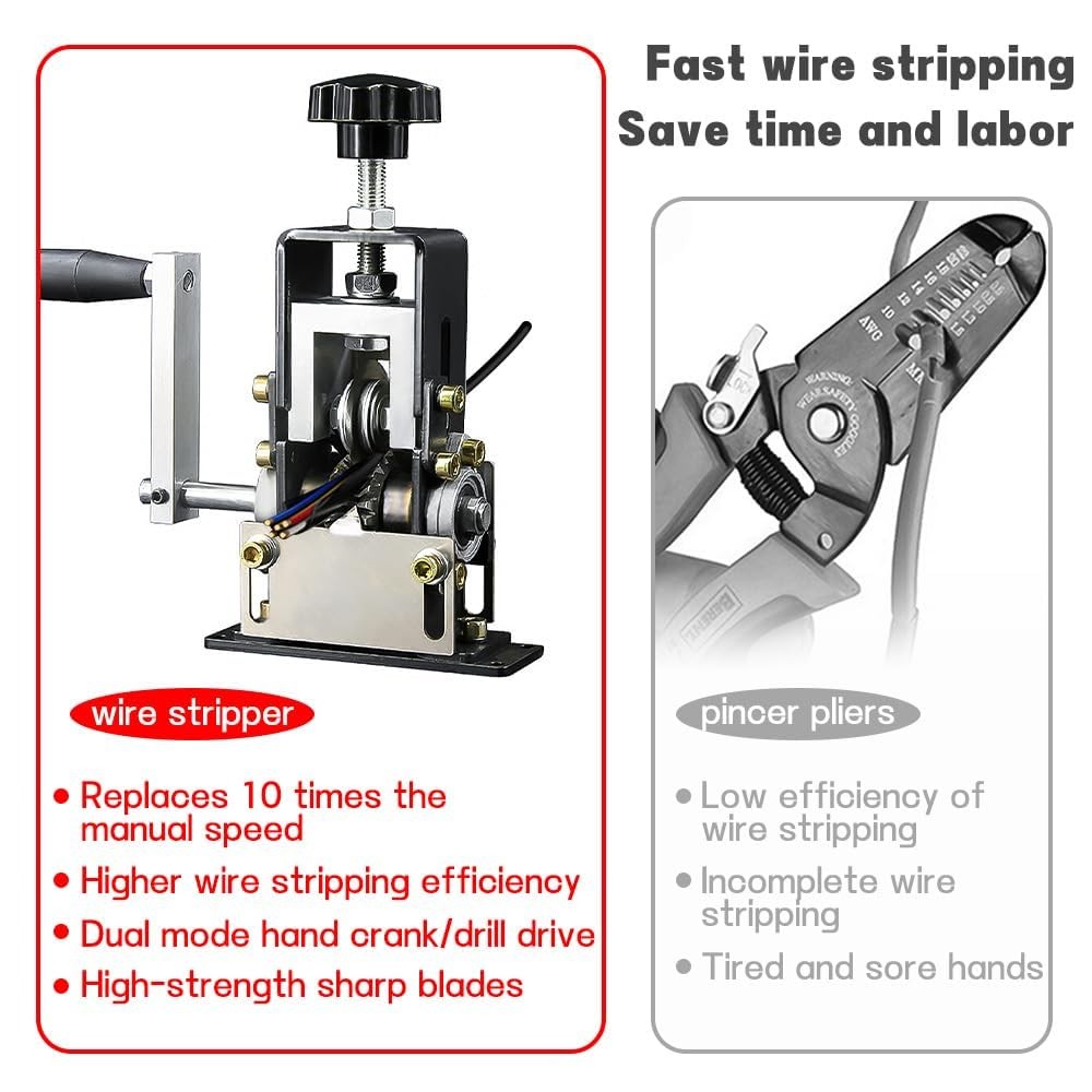 Automatic Copper Wire Stripper Machine, Pelador de Cable Electrico, Black
