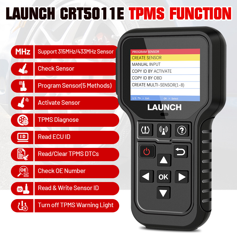 LAUNCH CRT5011E TPMS Relearn Tool Tire Pressure Sensor Programing Diagnosis Tool
