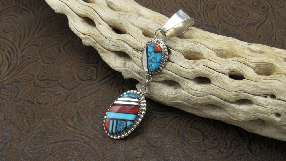 *Sterling Silver Multi- Stone Pendant+