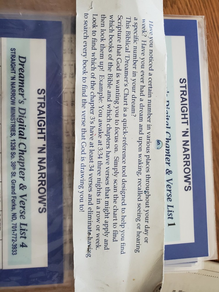 DREAMER'S Chapter & Verse List