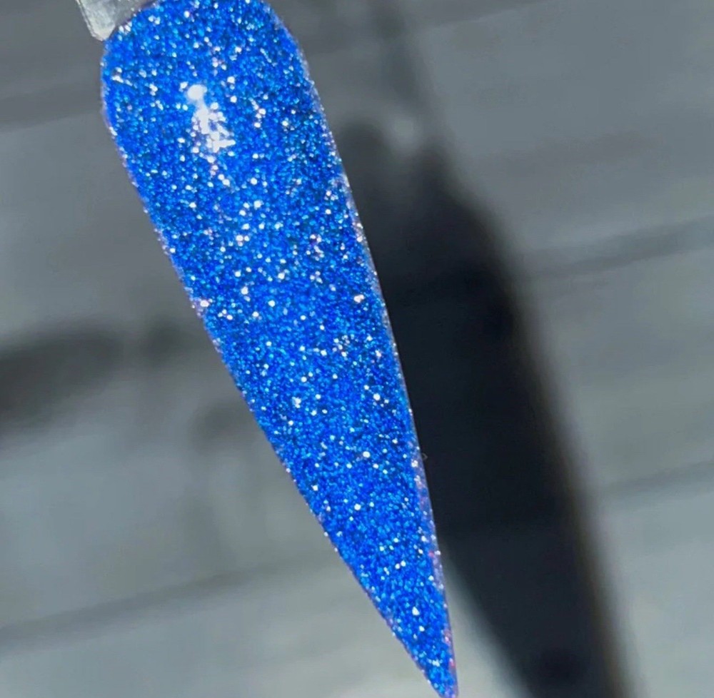 Ritzy Dips Nail Dip Powder Diva Reflective Glitter Dark Bright Solid Blue