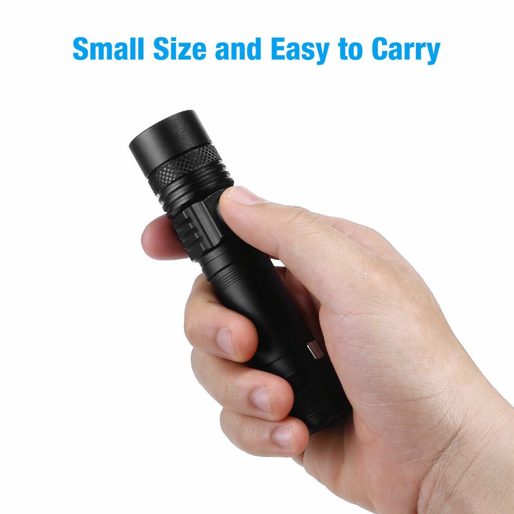 2 PACK LED Flashlight Rechargeable USB LED Tactical Torch Light Lamp