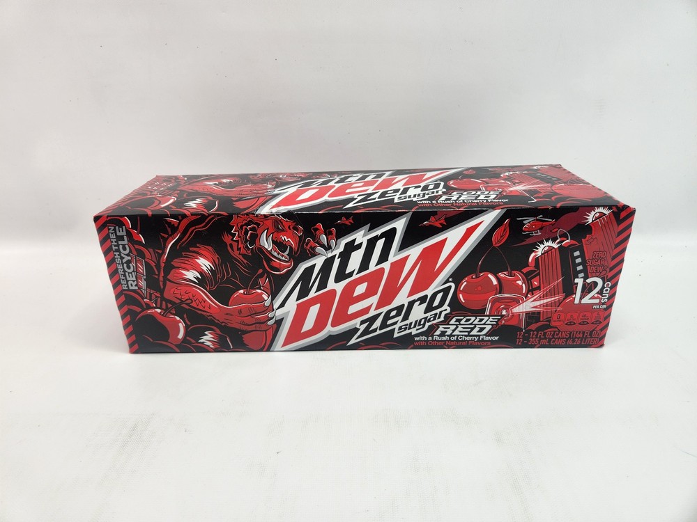 12 Pack Mountain Dew Code Red Zero Sugar - Cherry Flavor - Retired Packaging