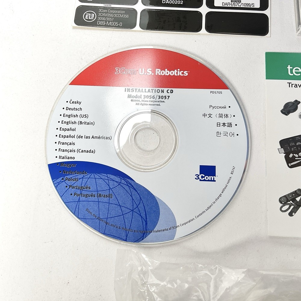 3Com U.S. Robotics 56K Modem PC Card 3056 3Com USR XJ Vintage Computing
