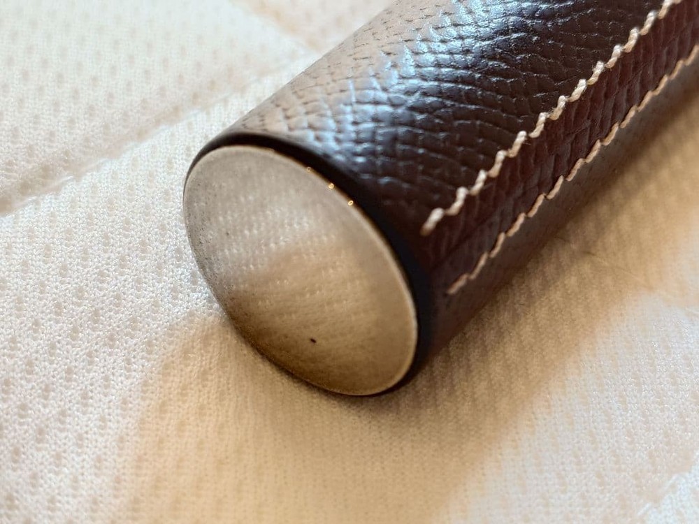 HERMES Atomizer Perfume Case Epsom Chocolate Leather Silver Hardware w/Box