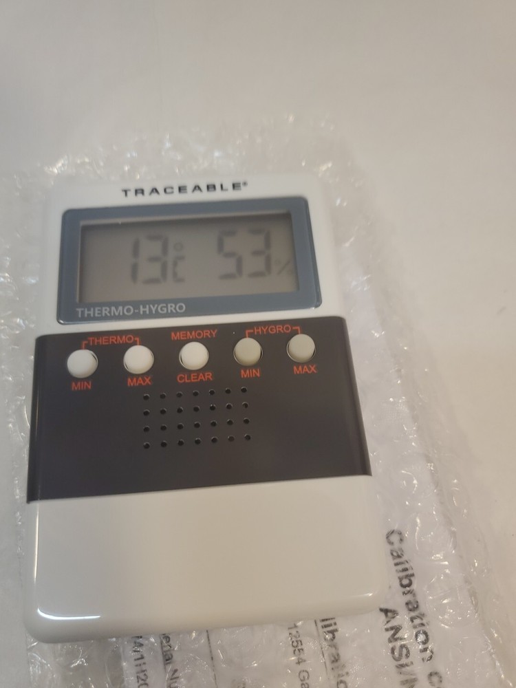 Control Company 4096 Traceable Memory Humidity/Temperature Meter,White & Black