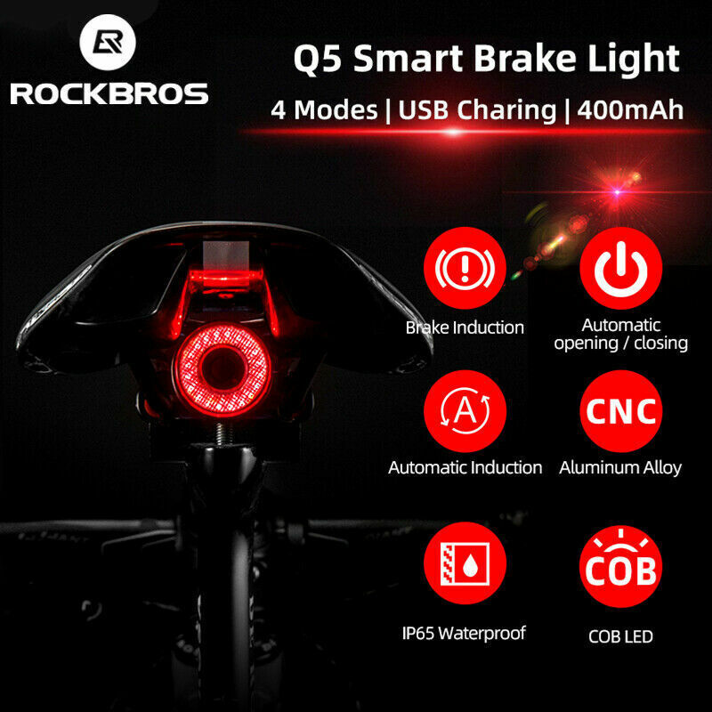 ROCKBROS Bicycle Light Sets MTB Bike Front Rear Lamp USB-C LED Headlight 1500LM