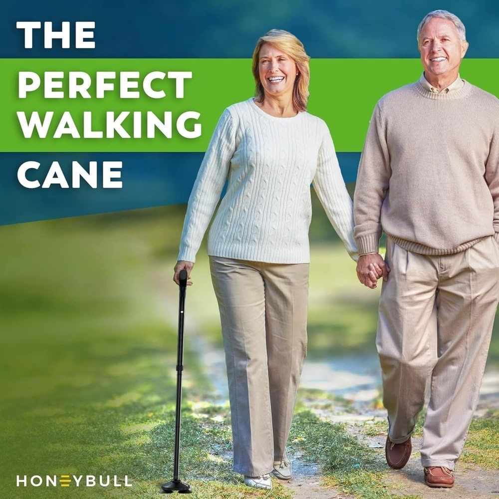 Adjustable Height Walking Cane - Supportive, Lightweight, and Easy to Store