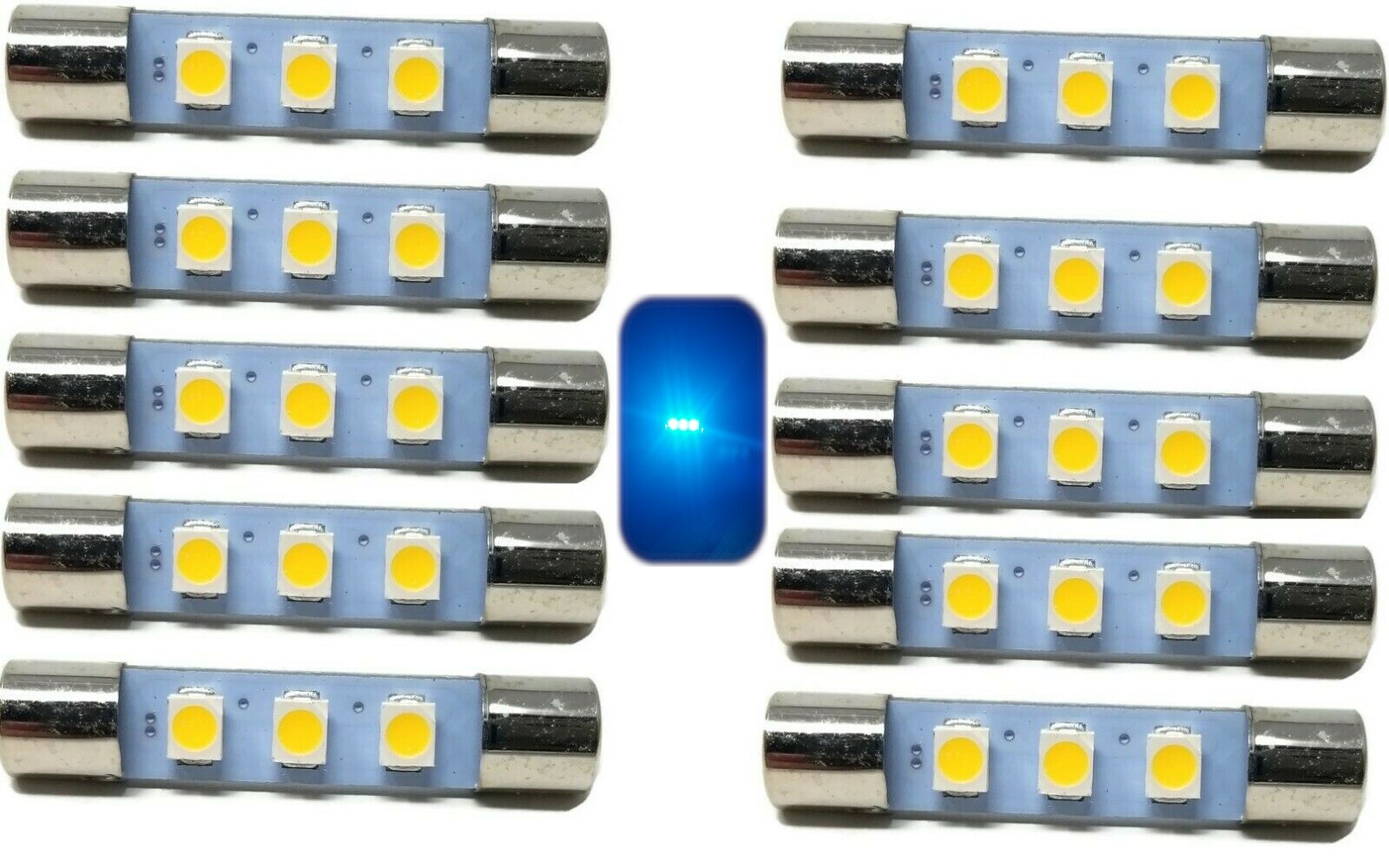 10 Cool Blue 29mm 8V Fuse Lamp LED Light Bulb Marantz Sansui Pioneer Kenwood