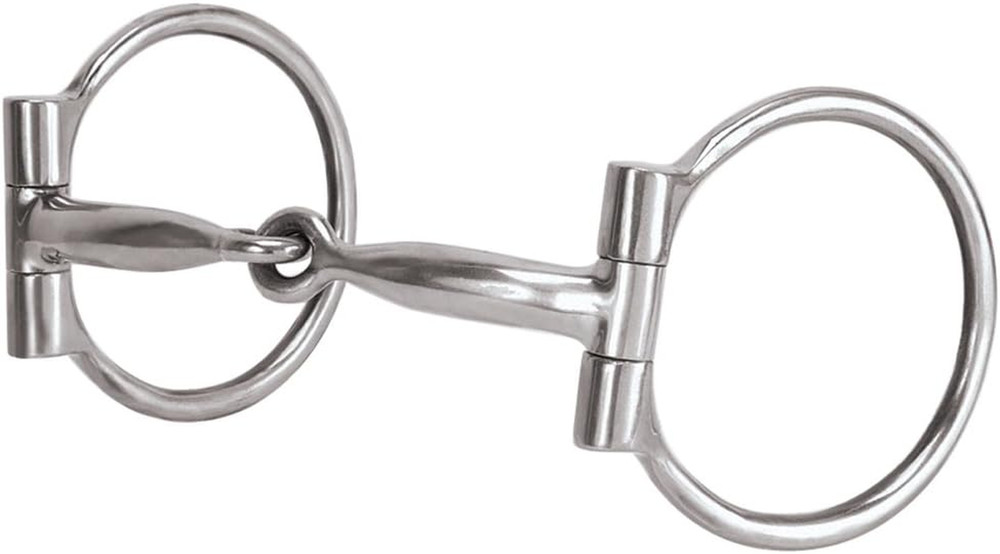 Weaver Equine All Purpose Sweet Iron Offset Dee Ring Snaffle Bit with Copper Inl