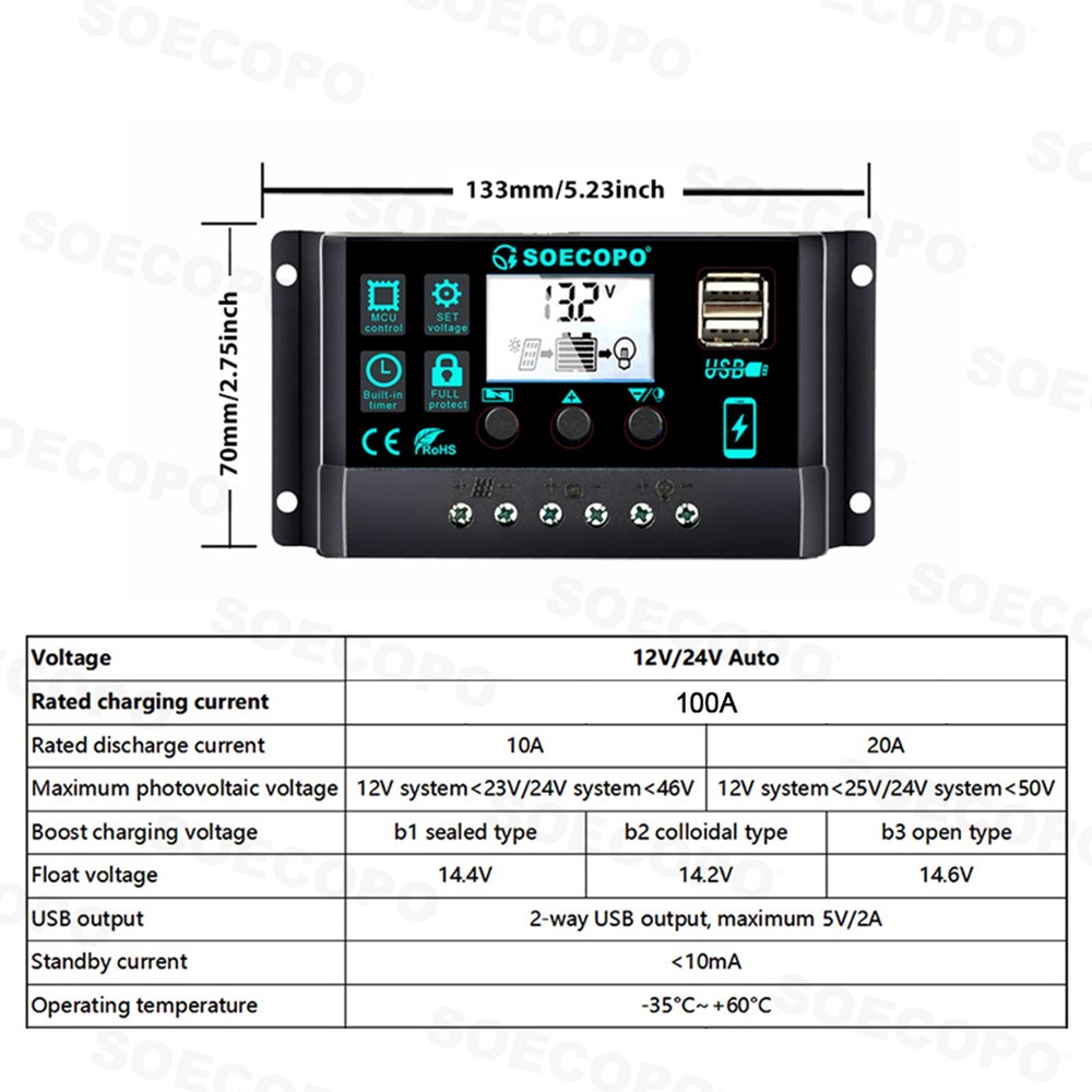 30000W High-Efficiency Solar Energy System | 300W Panel + Controller + Inverter