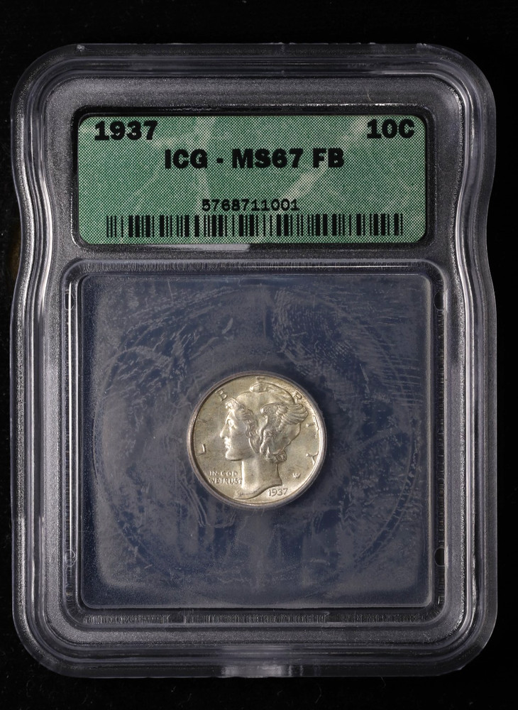 1937 Mercury Dime 10C ICG MS67 FB