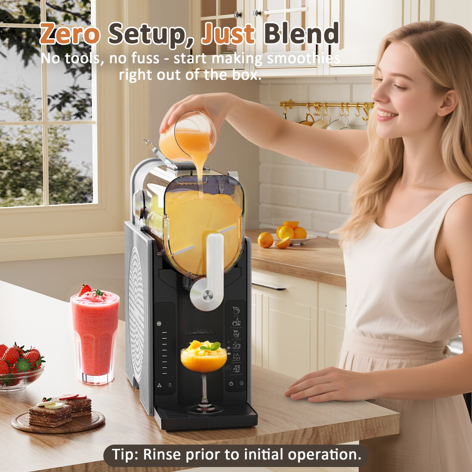 WizAura Slushie Machine, No Ice Needed Slushy Machine for Home