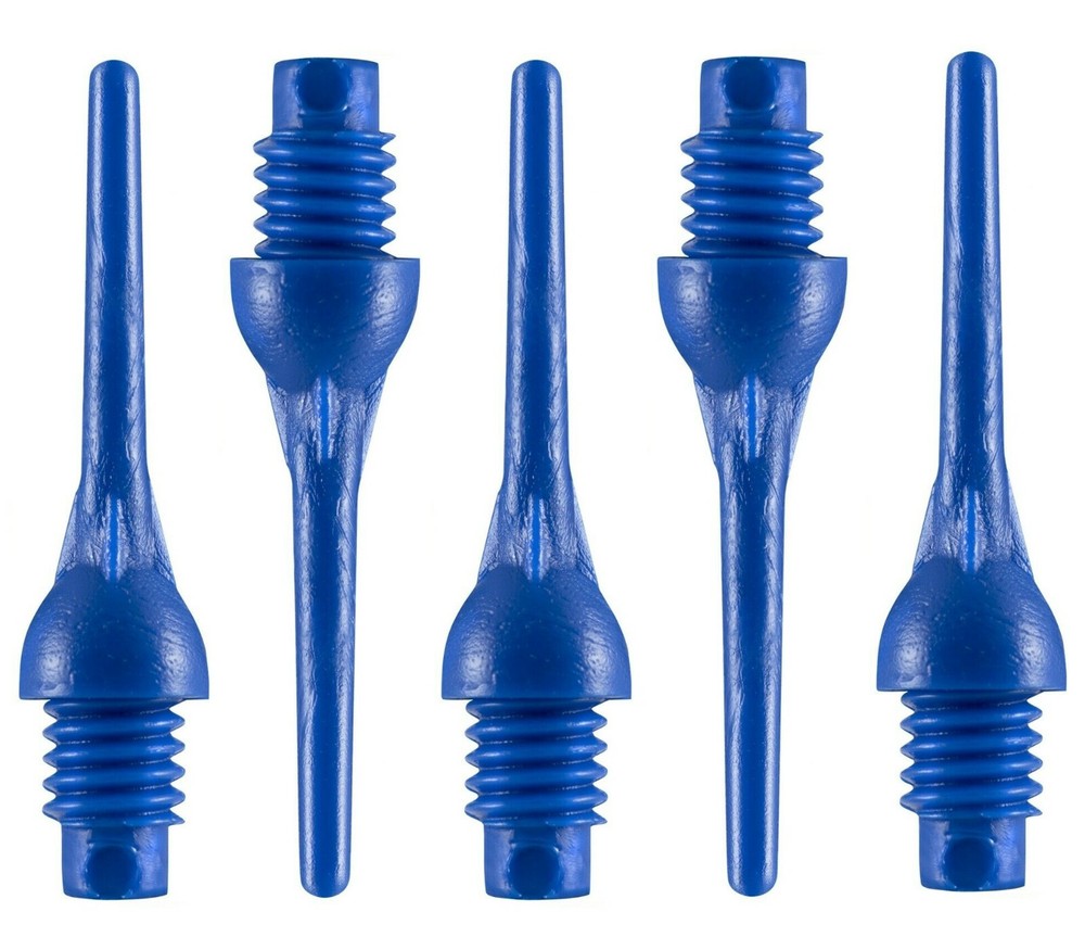 100 Bulls Ball Point 2BA Plastic Soft Tip Dart Points - Blue