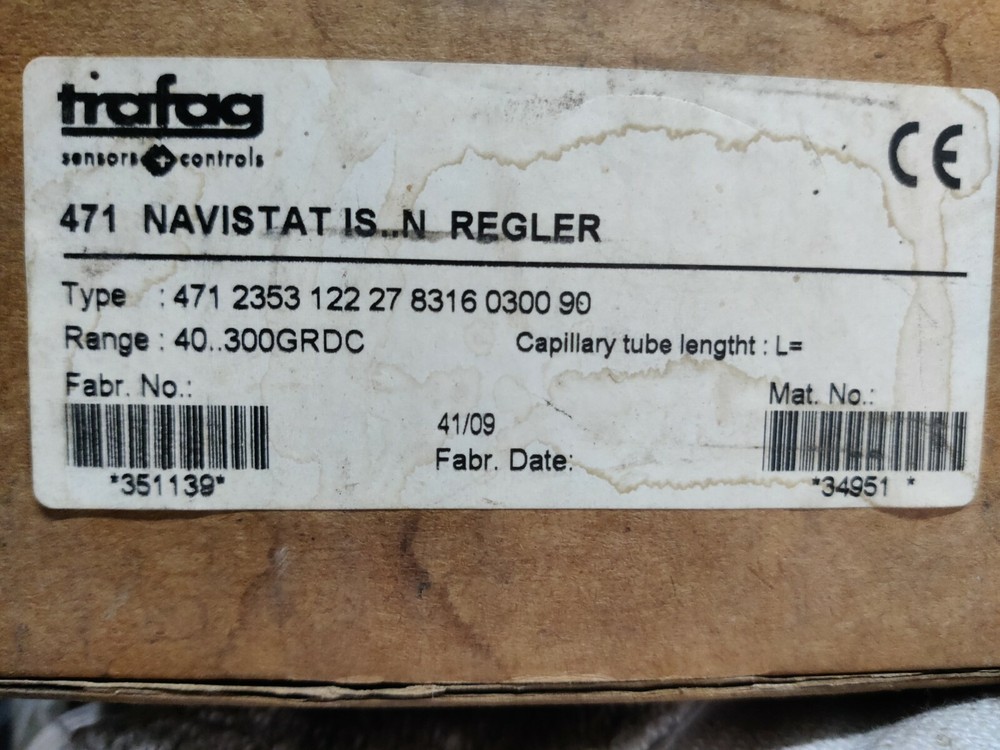 Trafag Sensor Controls Type 471.2353 Pressure Switch TEMPERATURE THERMOSTAT