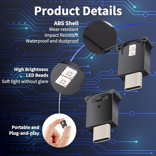 Mini USB LED Car Light, DC 5V Intelligent Interior Car Lights, TYPE-C-2