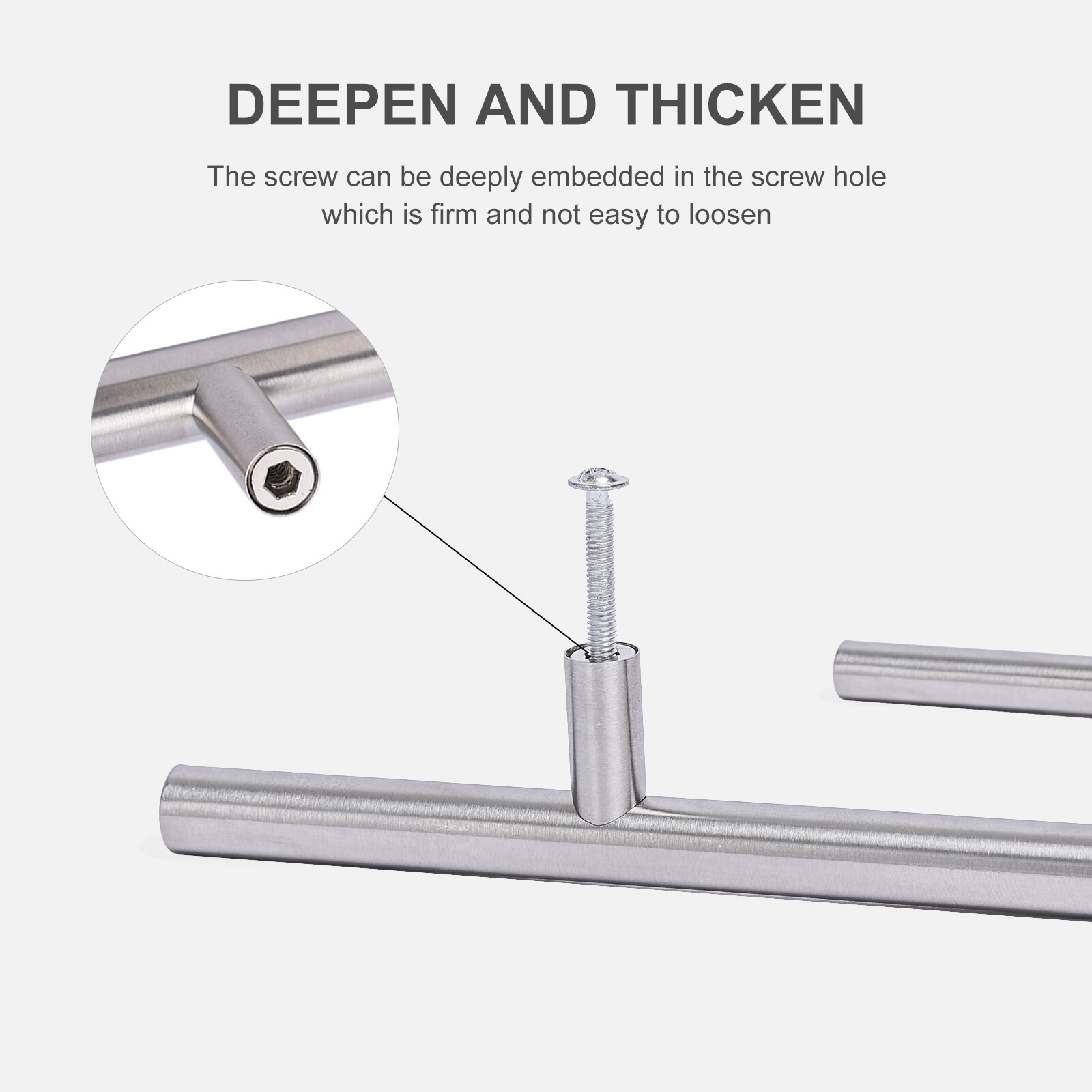 30 Pack Brushed Nickel Cabinet Pulls Stainless Steel Drawer T Bar Door Handles