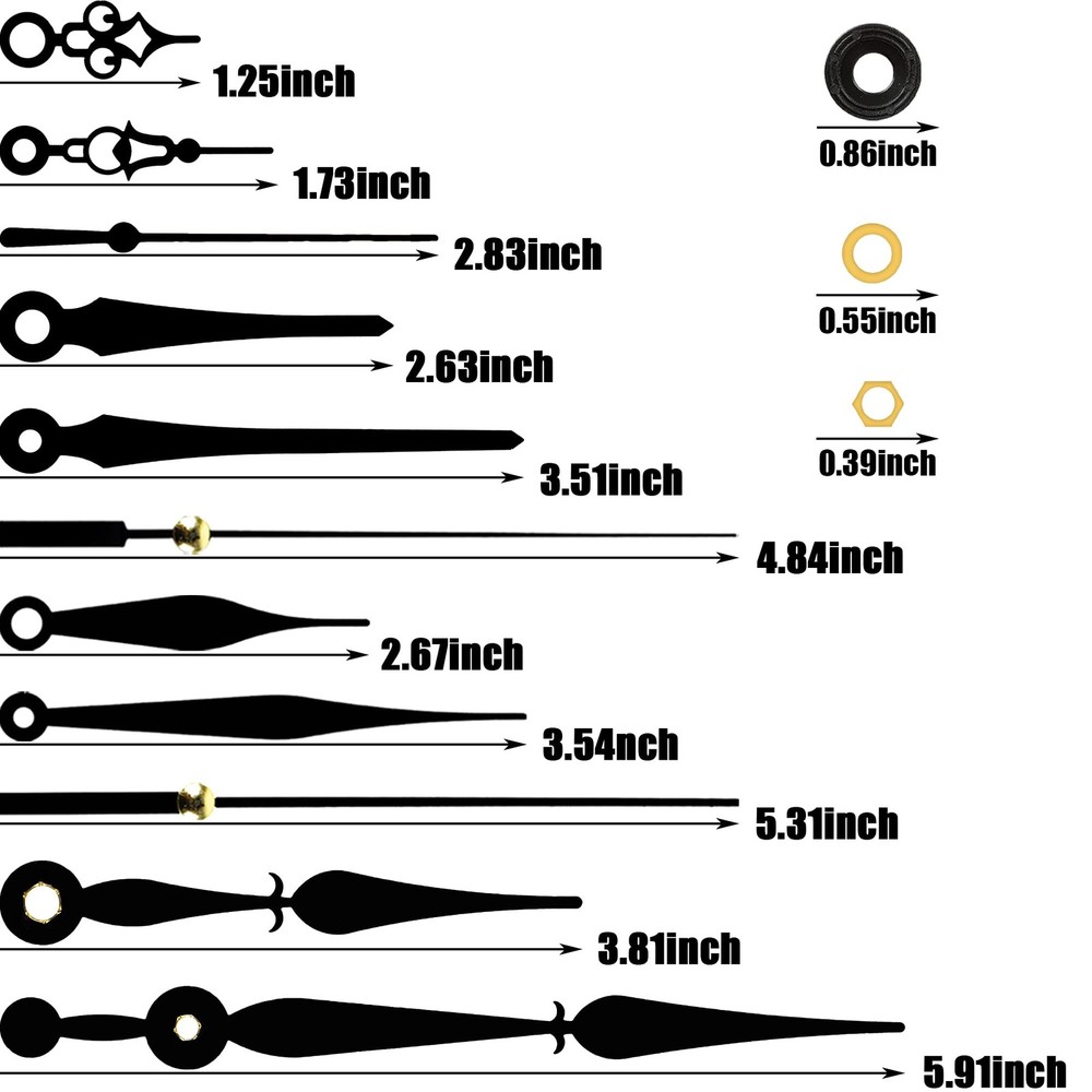 5pcs High Torque Quartz Clock Movement Mechanism Replacement Kit with...