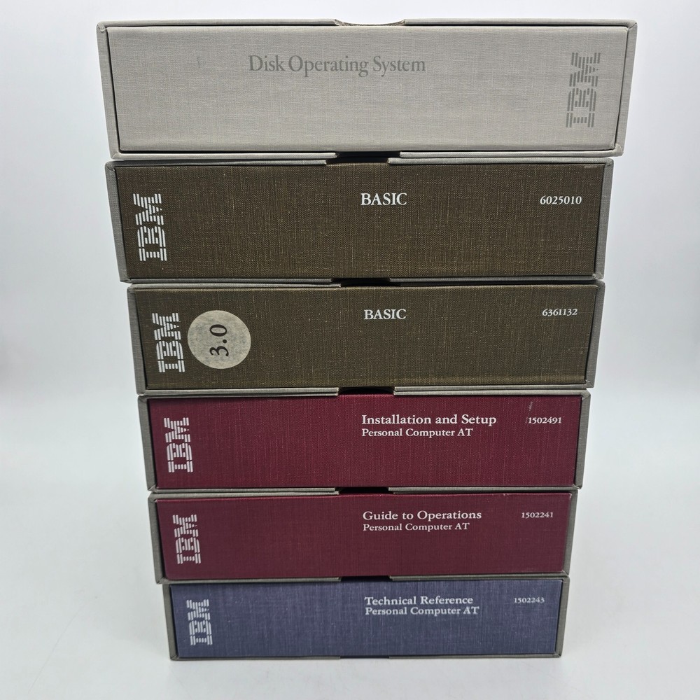 IBM PC AT DOS 3.0 BASIC Manual Set Disk Software Hardware Ref Library Binder Lot