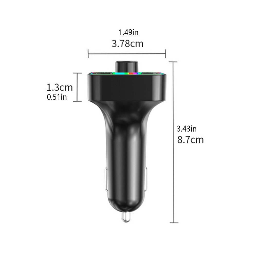 Bluetooth 5.0 Car Wireless FM Transmitter 2 USB PD Charger Adapter AUX Hand-Free