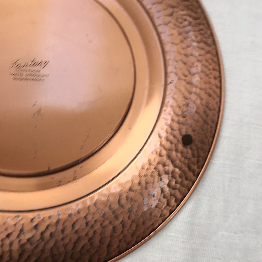 Vintage Solid Copper Plate Canada Leaf By Fantasy CopperWare Solid Decorative