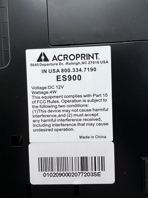ACROPRINT ES900 DIGITAL ELECTRONIC PAYROLL RECORDER TIME CLOCK