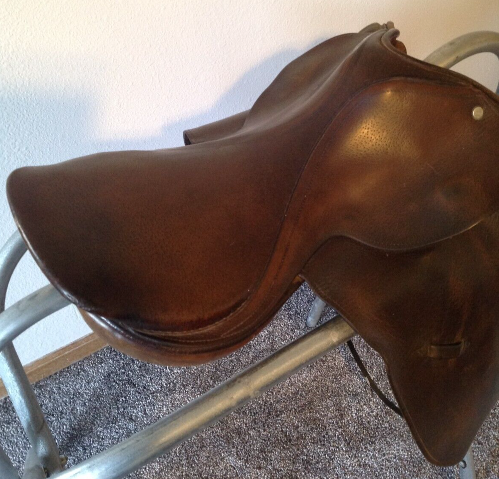 Brown 16 inch Jumping Saddle - Square Back
