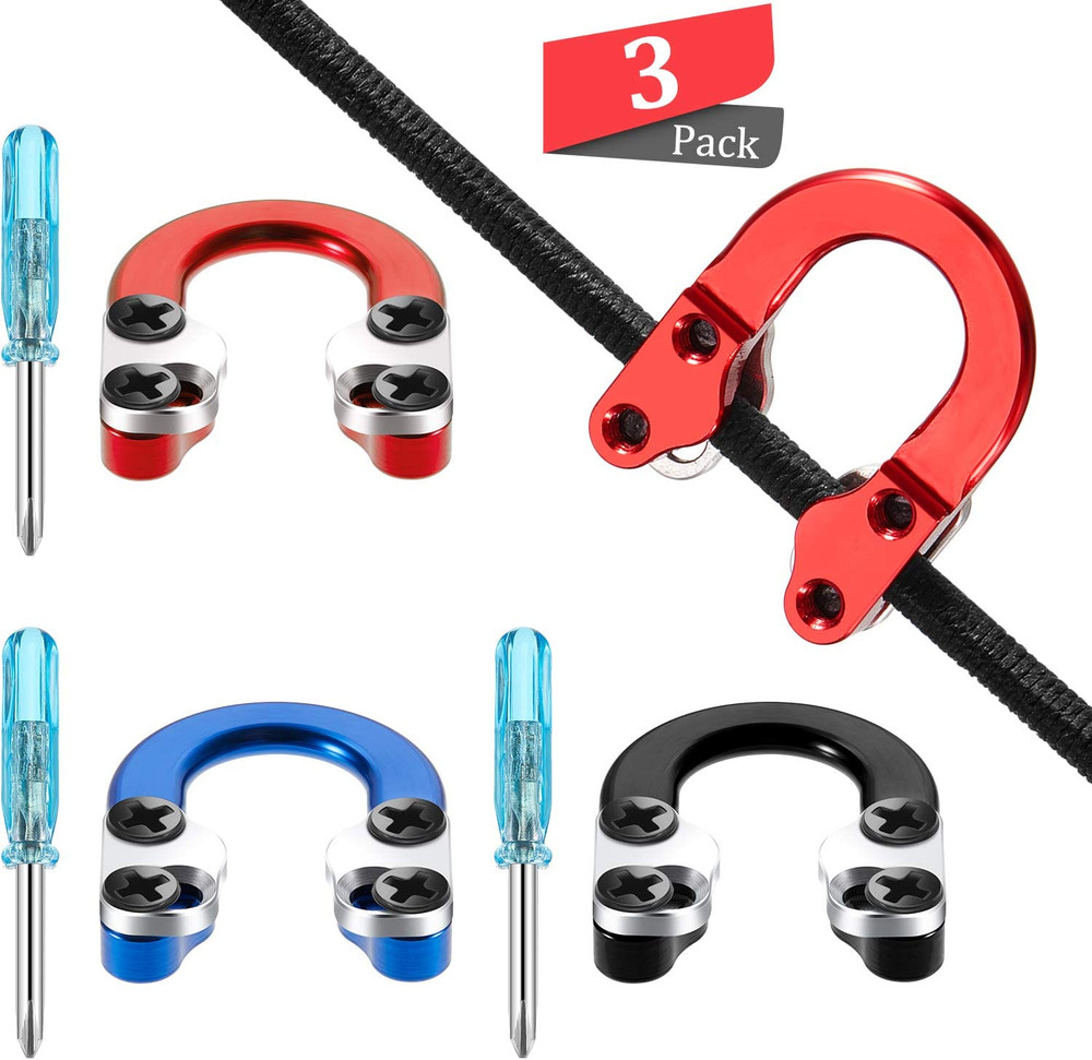 3 Sets Archery D Loop Compound Bow Metal D Loop Metal D Ring Buckle Release Nock