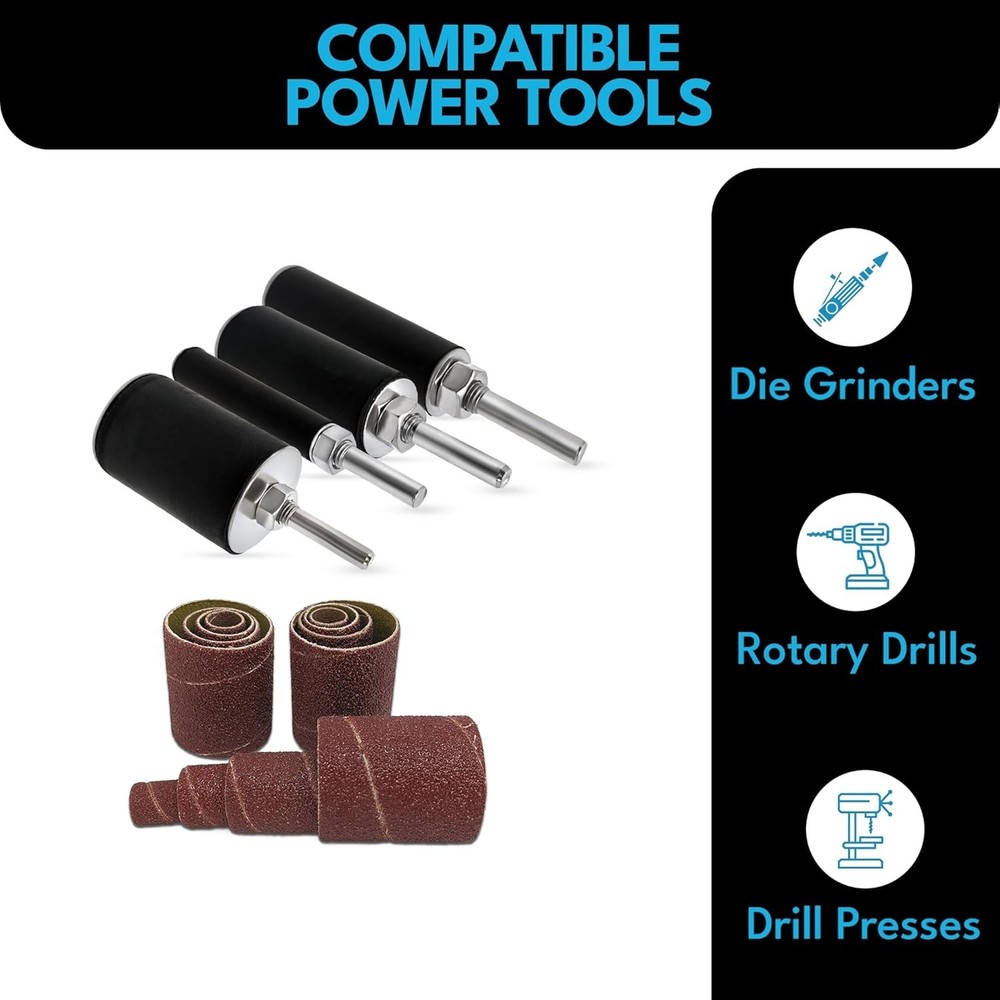 Spindle Sander Attachment with 28 Sanding Sleeves for Woodworking Projects