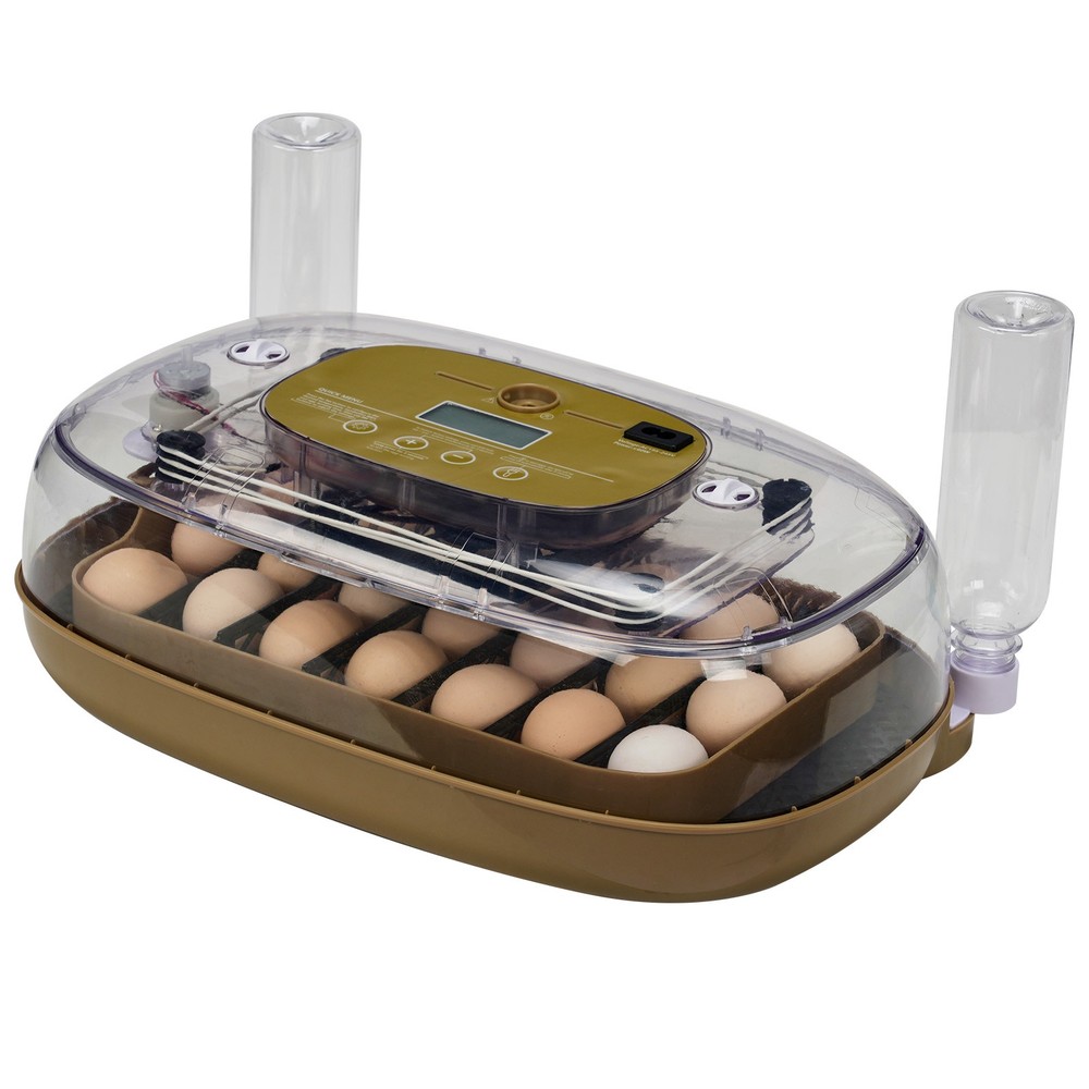 24 Egg Incubator Automatic Egg Turning LED Candler Temperature Humidity Control