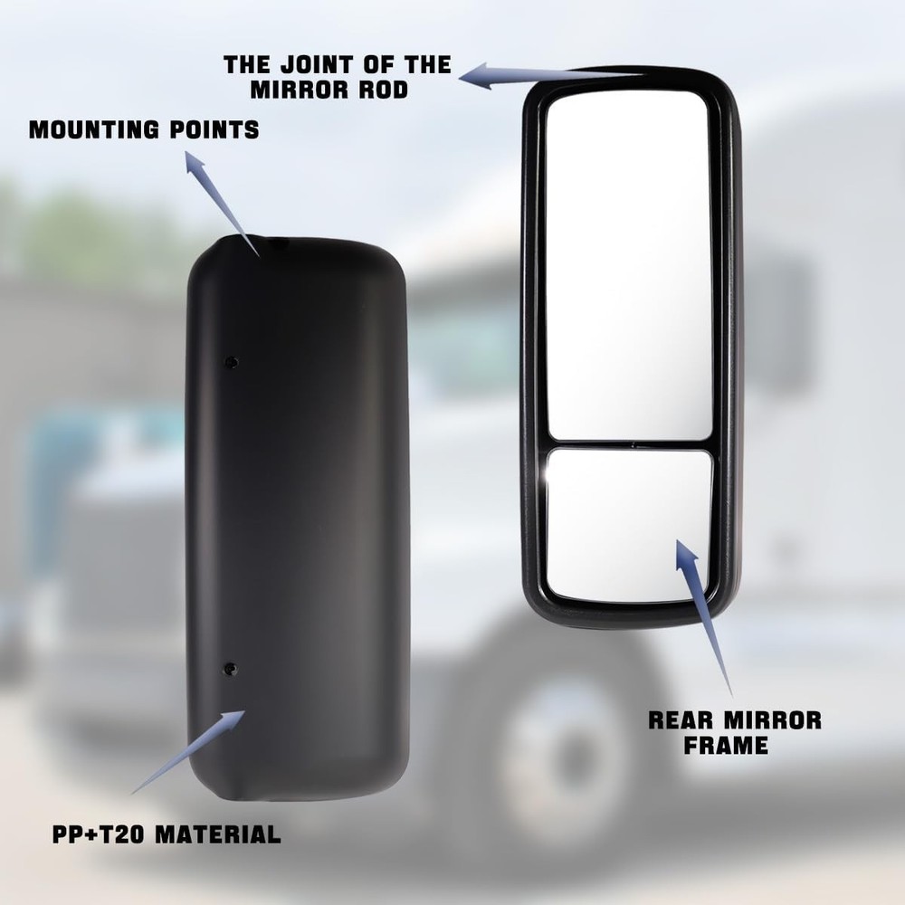 Freightliner Columbia Mirror Black Heated Pair Driver Side